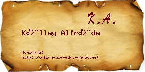 Kállay Alfréda névjegykártya